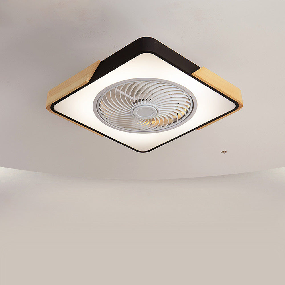 Modern Round Wood Ceiling Fans With LED Lights