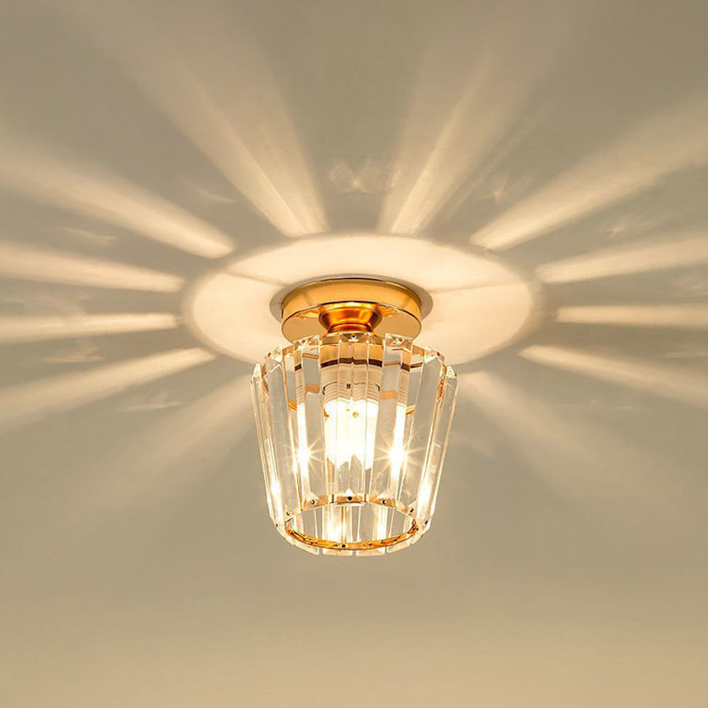 Modern Crystal Flush Mount Light Luxury Prism Ceiling Lamp for Hallway