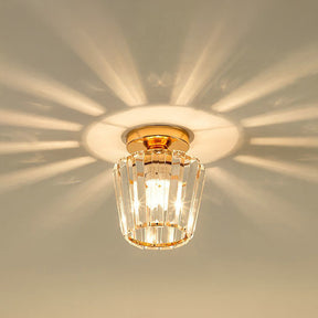 Modern Crystal Flush Mount Light Luxury Prism Ceiling Lamp for Hallway
