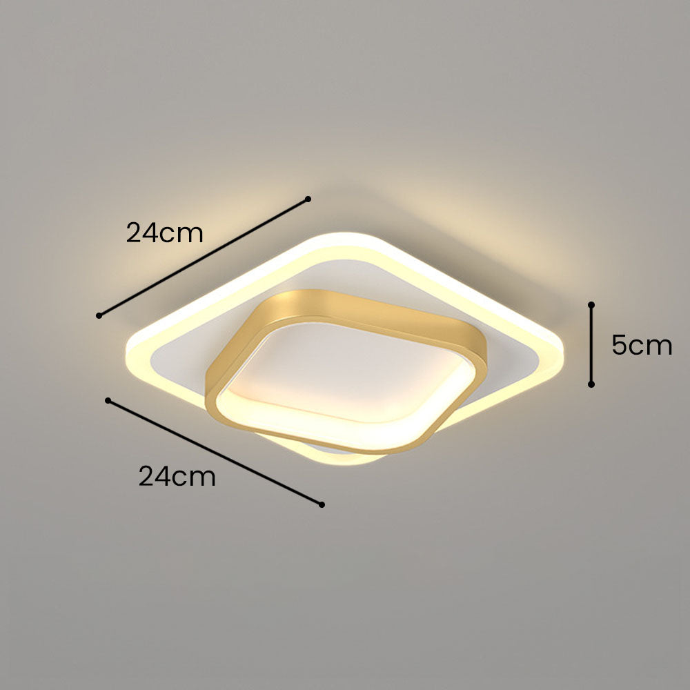 Square LED Gold Living Room Ceiling Lights