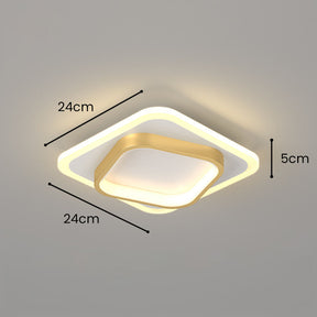 Square LED Gold Living Room Ceiling Lights