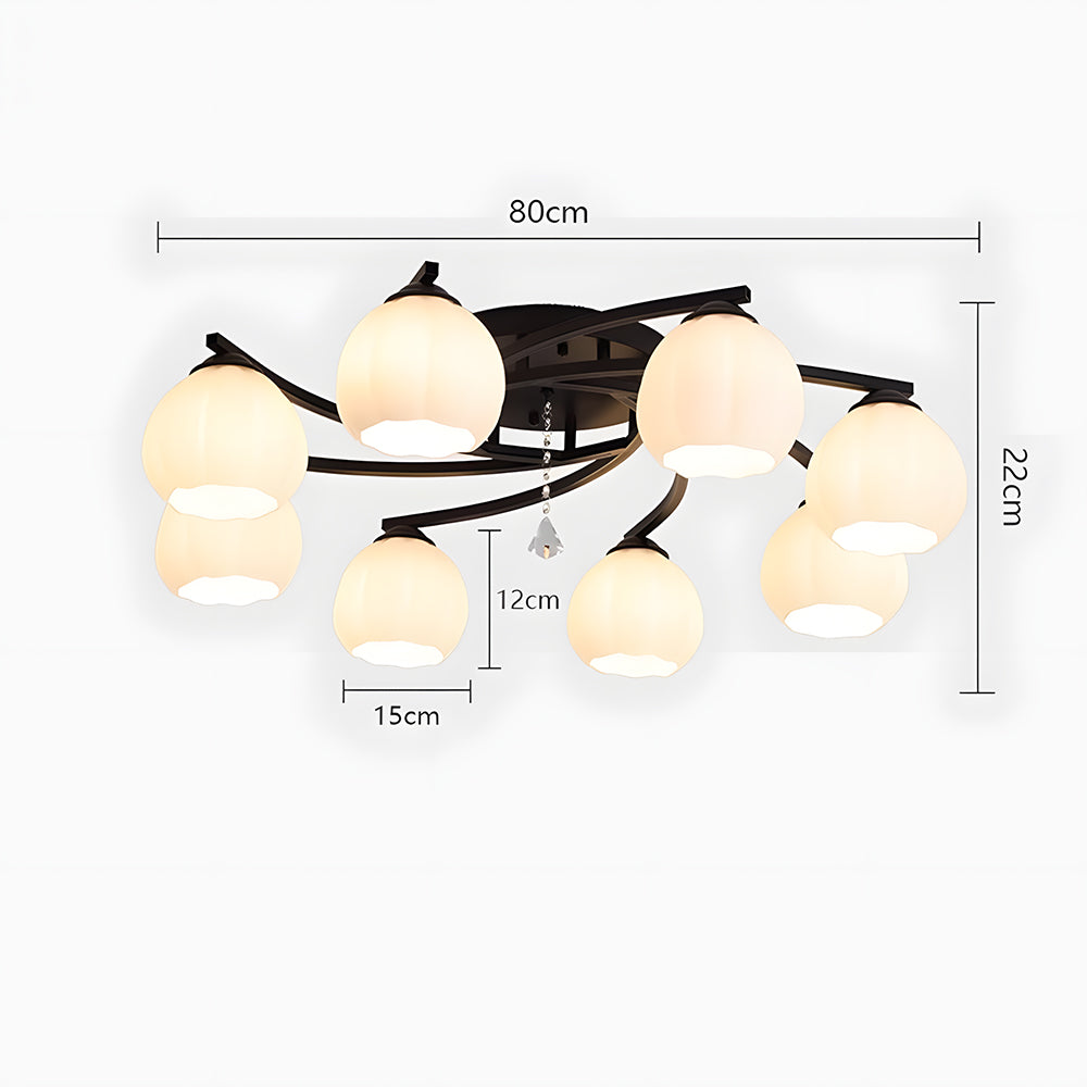 Contemporary Globe Glass Semi-Flush Mount Ceiling Light