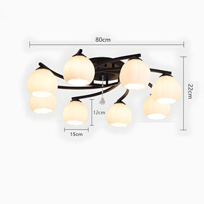 Contemporary Globe Glass Semi-Flush Mount Ceiling Light