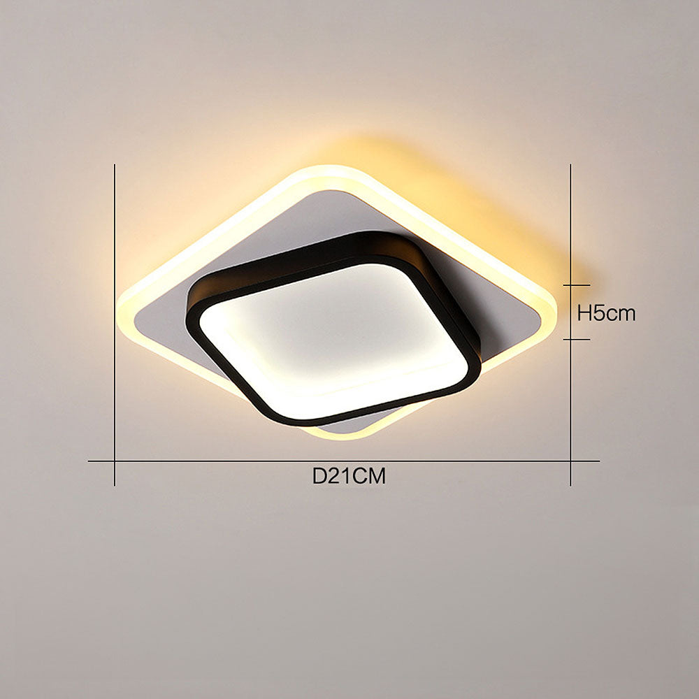 Square LED Gold Living Room Ceiling Lights