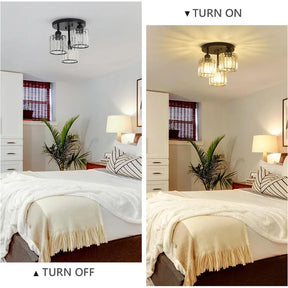 Modern Crystal Semi Flush Bedroom Ceiling Lights