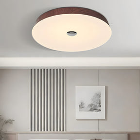 Natural Wood Grain Simple Round Bedroom LED Ceiling Lights