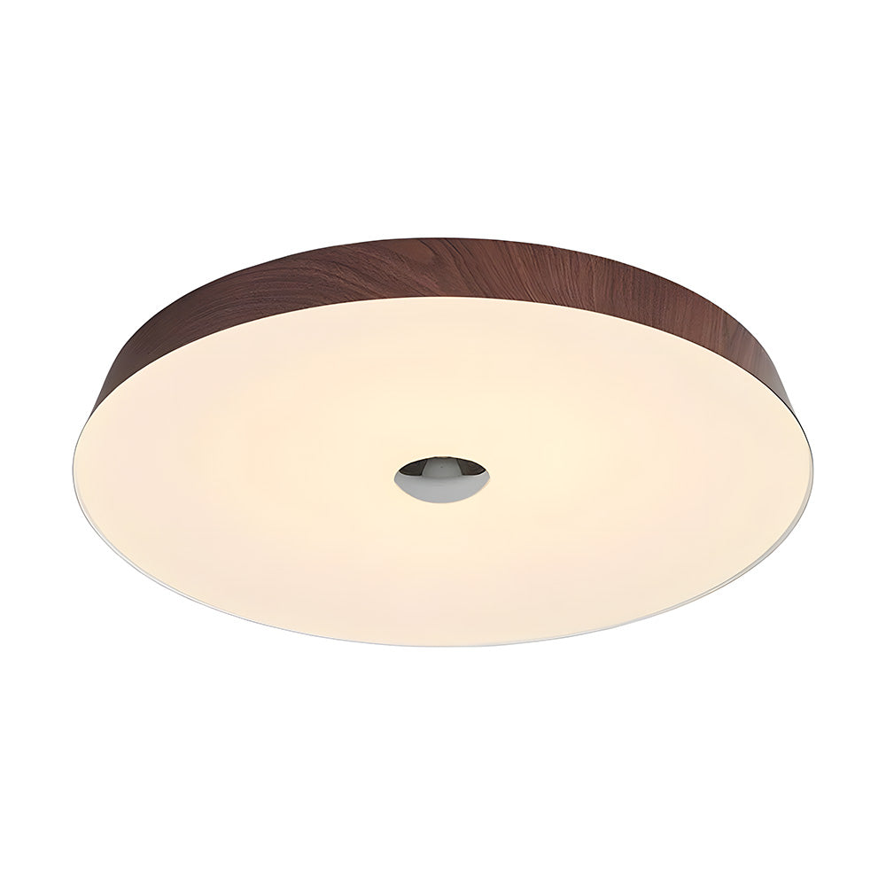 Natural Wood Grain Simple Round Bedroom LED Ceiling Lights