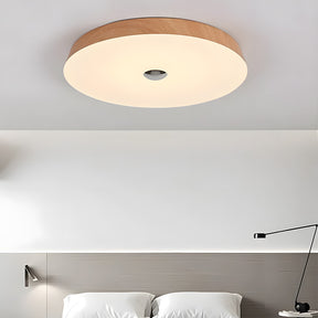 Natural Wood Grain Simple Round Bedroom LED Ceiling Lights