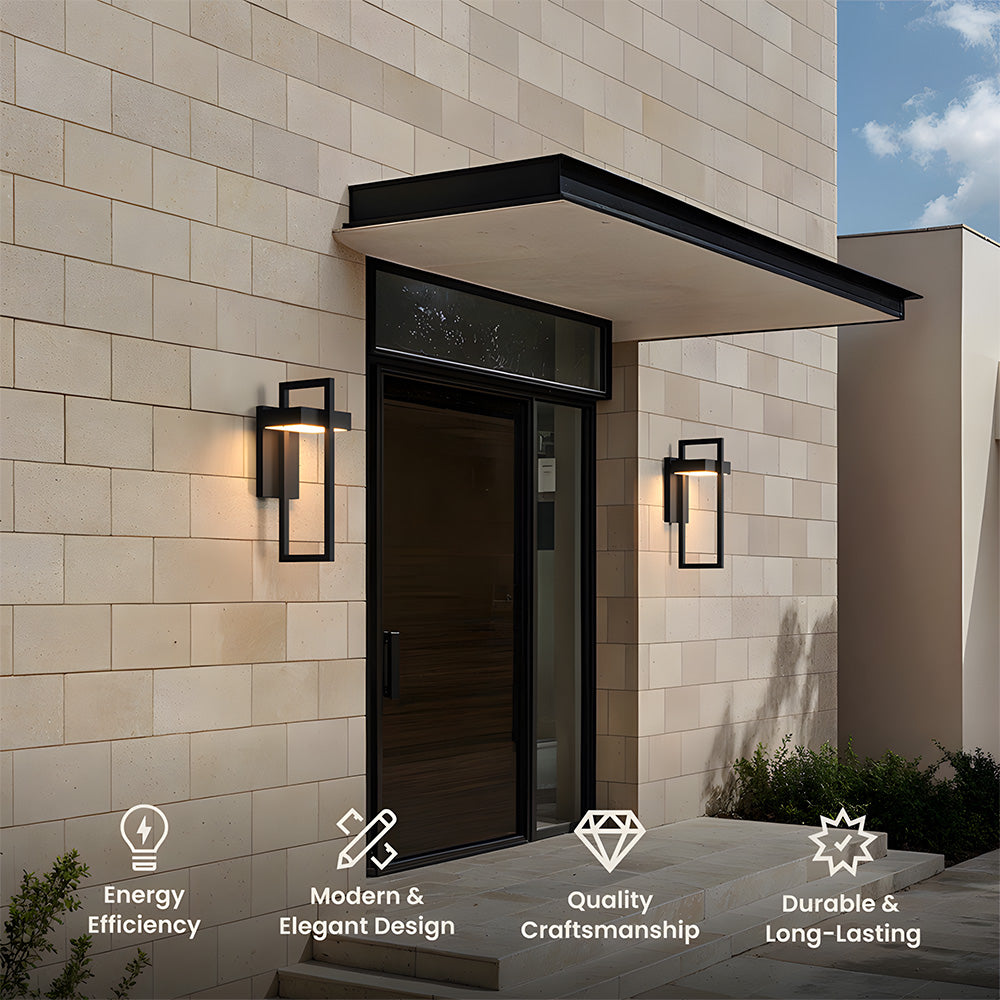Modern Waterproof Geometric Outdoor Wall Lights for Porch Entrance