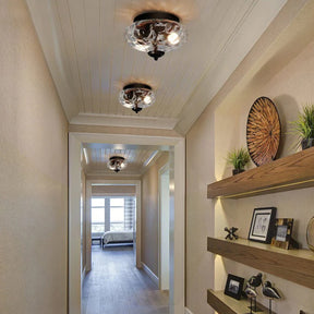Modern Luxury Hammered Glass Flush Mount Ceiling Light for Entryway