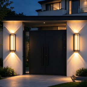 Set of 2 Modern Glass Waterproof Outdoor Wall Lights