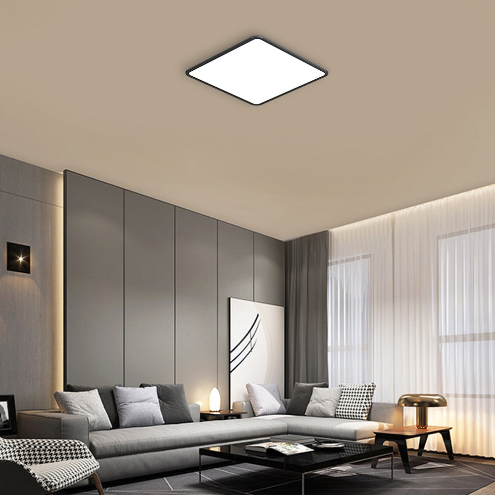 Minimalist Black Acrylic LED Flush Ceiling Lights For Living Room