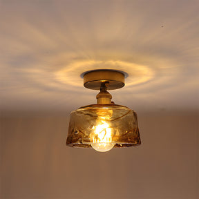 Vintage Amber Multi-Style Glass Semi-Flush Mount Lights