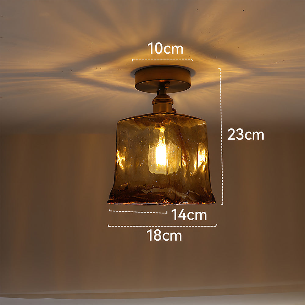 Vintage Amber Multi-Style Glass Semi-Flush Mount Lights