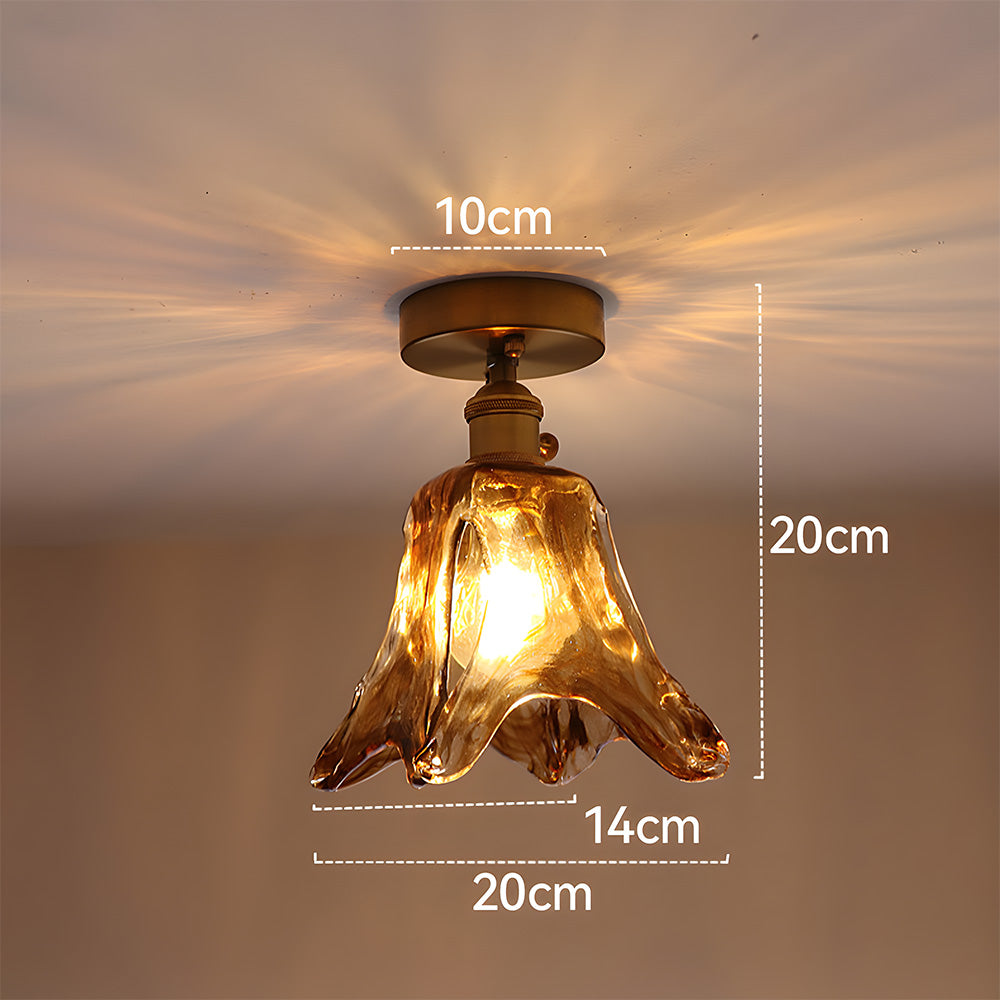 Vintage Amber Multi-Style Glass Semi-Flush Mount Lights