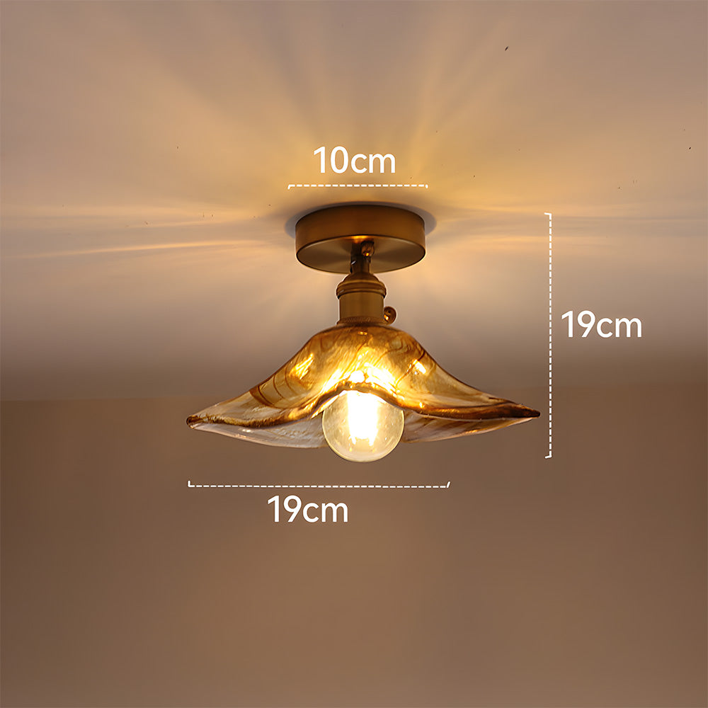 Vintage Amber Multi-Style Glass Semi-Flush Mount Lights