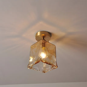 Vintage Amber Multi-Style Glass Semi-Flush Mount Lights