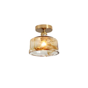 Vintage Amber Multi-Style Glass Semi-Flush Mount Lights