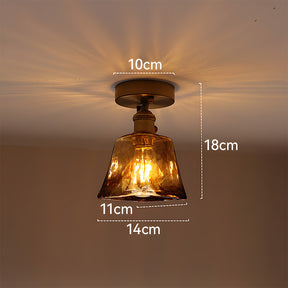 Vintage Amber Multi-Style Glass Semi-Flush Mount Lights