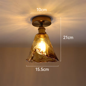 Vintage Amber Multi-Style Glass Semi-Flush Mount Lights