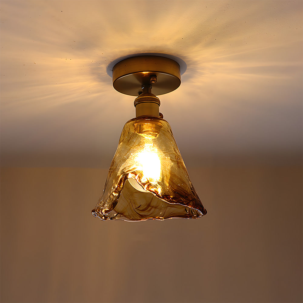 Vintage Amber Multi-Style Glass Semi-Flush Mount Lights