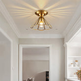 Glass Brass Semi Flush Ceiling Lights