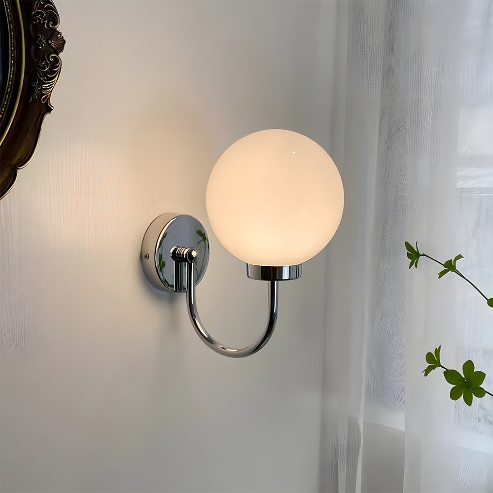 Vintage Spherical Glass Bedroom Wall Light