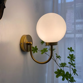 Vintage Spherical Glass Bedroom Wall Light