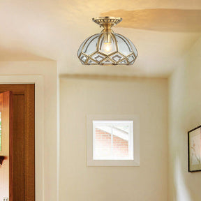 Vintage Copper Geometry Ceiling Hallway Light