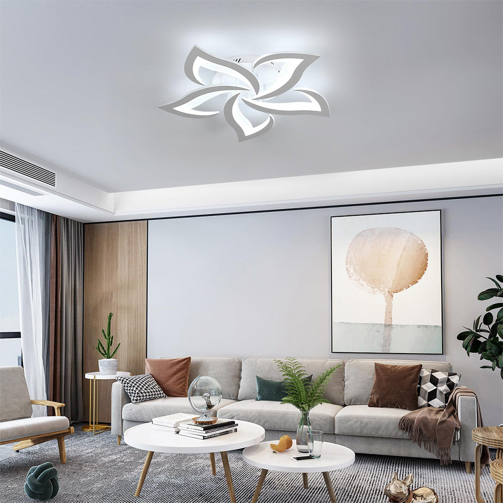 Contemporary Flower Shape Iron LED Ceiling Light For Living Room