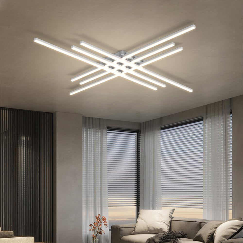 Industrial Minimalist Iron Living Room Semi Flush LED Ceiling Light