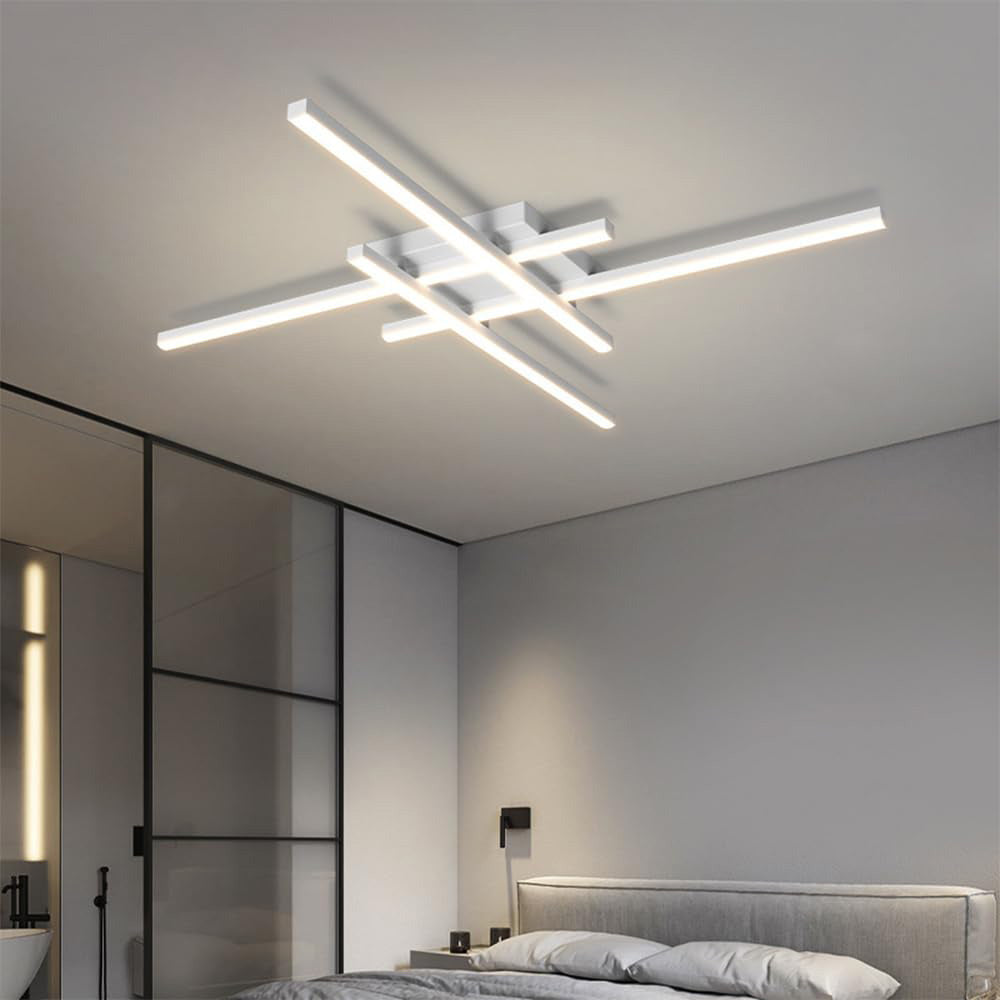 Industrial Minimalist Iron Living Room Semi Flush LED Ceiling Light