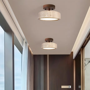 Wabi-Sabi Travertine LED Ceiling Light for Hall, Corridor, Living room