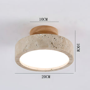 Wabi-Sabi Travertine LED Ceiling Light for Hall, Corridor, Living room