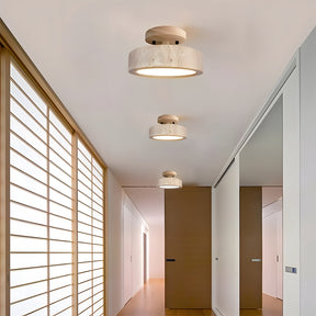 Wabi-Sabi Travertine LED Ceiling Light for Hall, Corridor, Living room