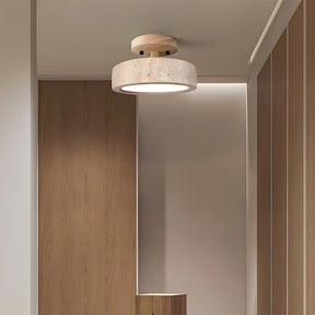 Wabi-Sabi Travertine LED Ceiling Light for Hall, Corridor, Living room