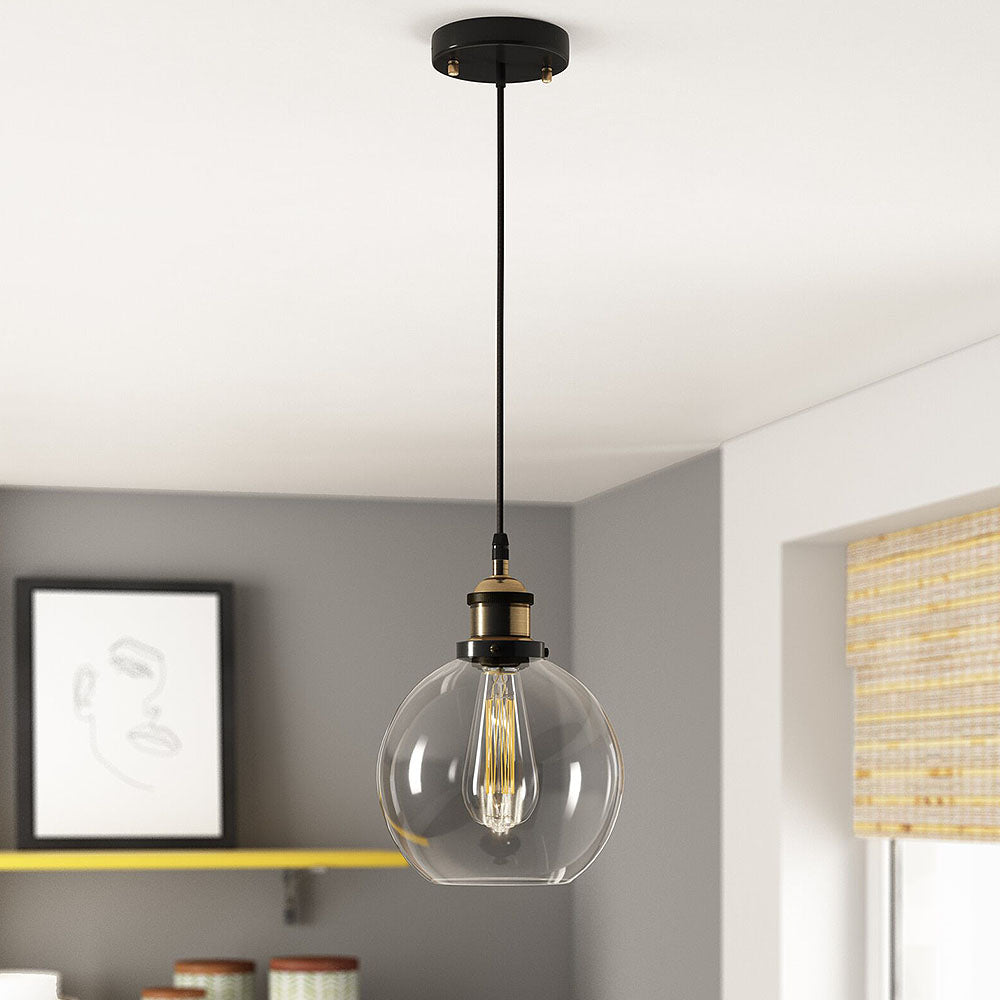 Minimalist Style Black Glass Pendant Light