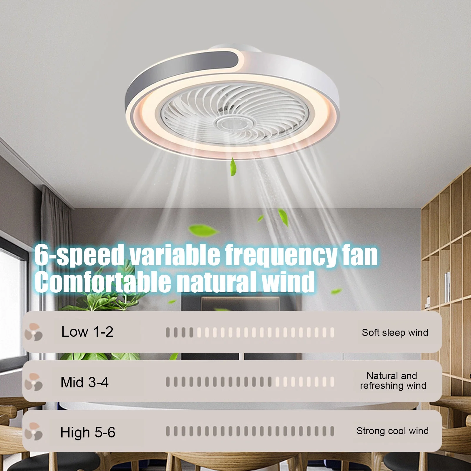 Modern LED Dimmable Ceiling Fan With Remote Light