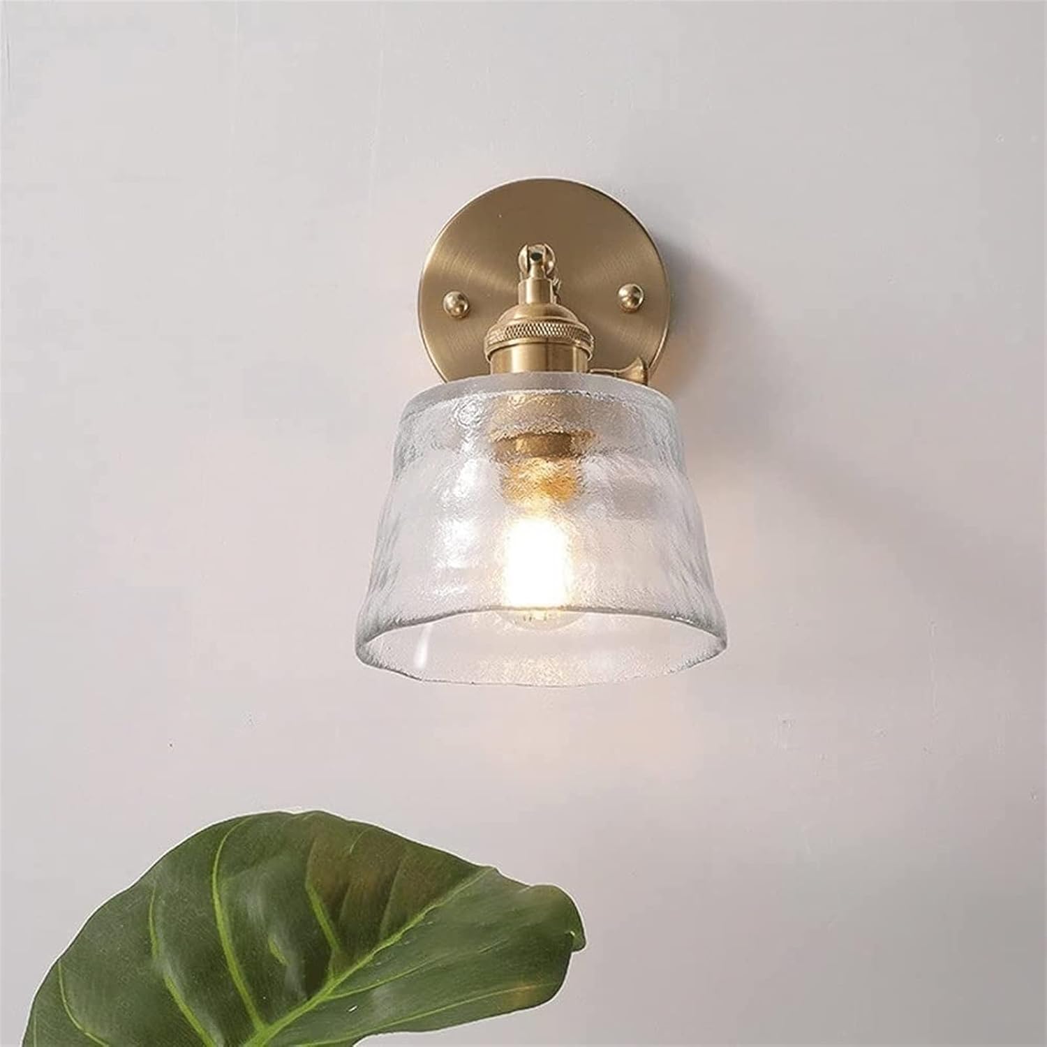 1-Bulb Adjustable Glass Wall Sconce