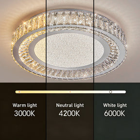 Luxury Crystal LED Ceiling Light Modern Round Chandelier for Living Room