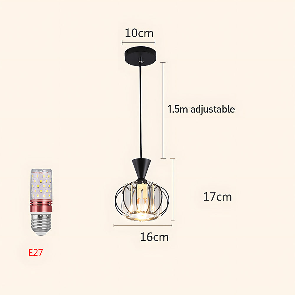 Crystal Pendant Light Shade Hanging Light for Hallway Kitchen