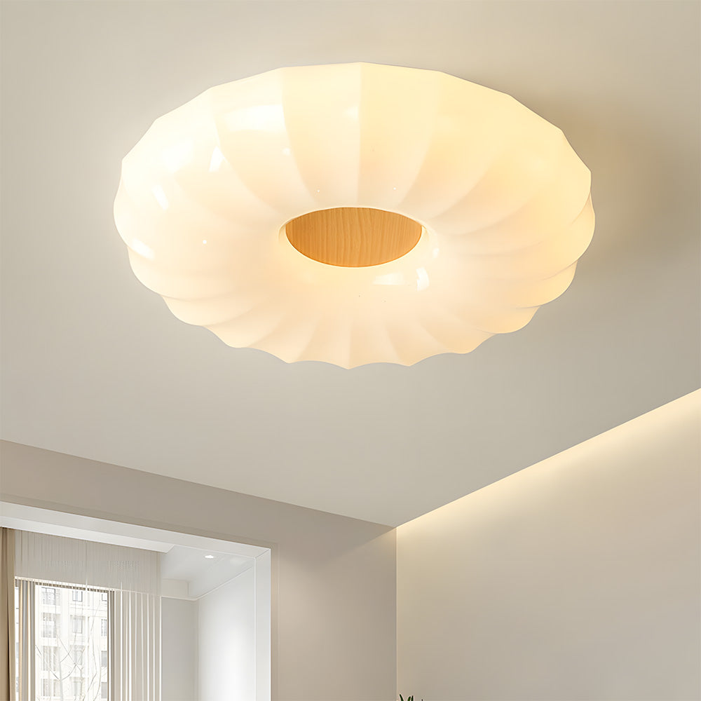 Simplistic Residential Cream Flush Mount LED Ceiling Lights