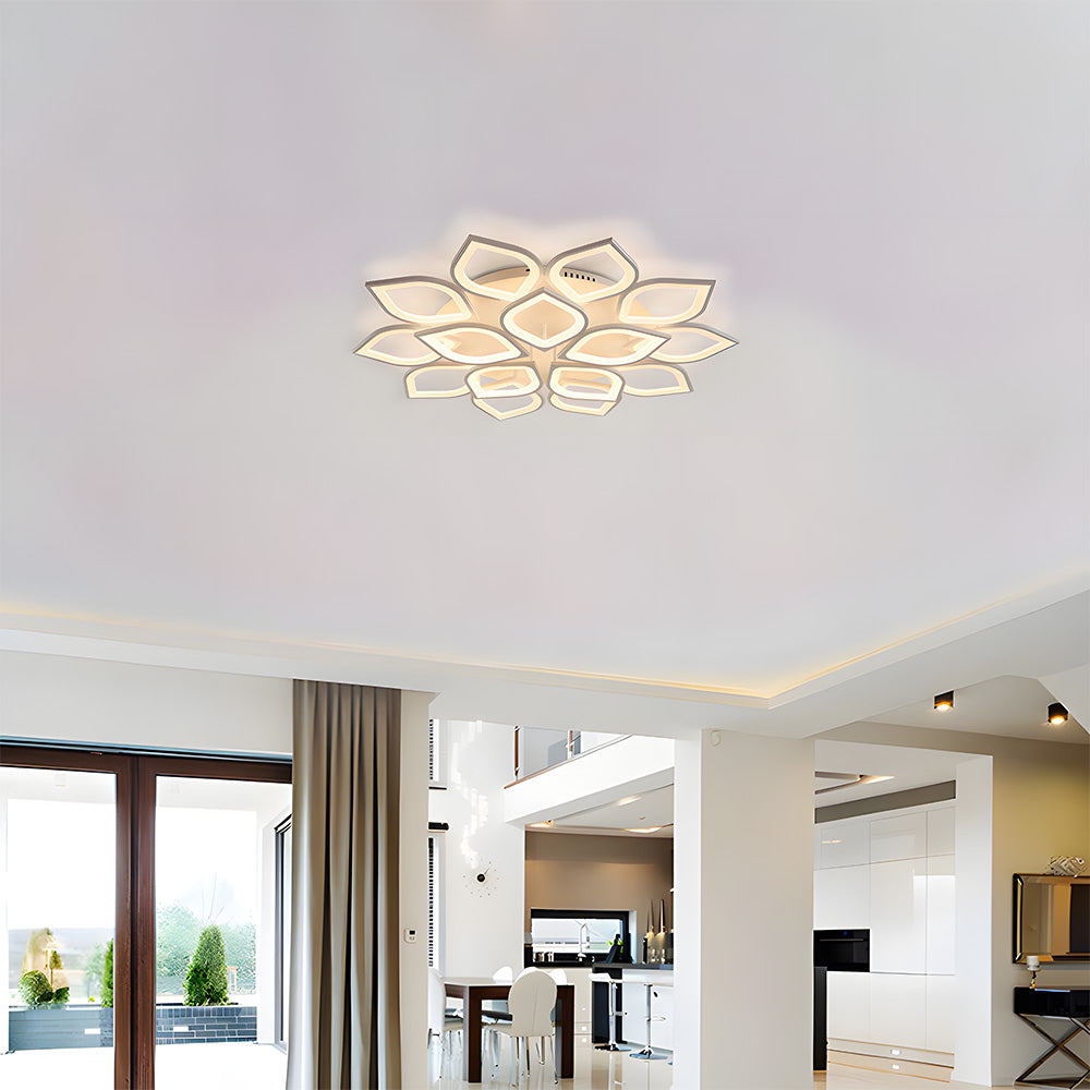 Nordic White Acrylic Shade LED Ceiling Light For Living Room