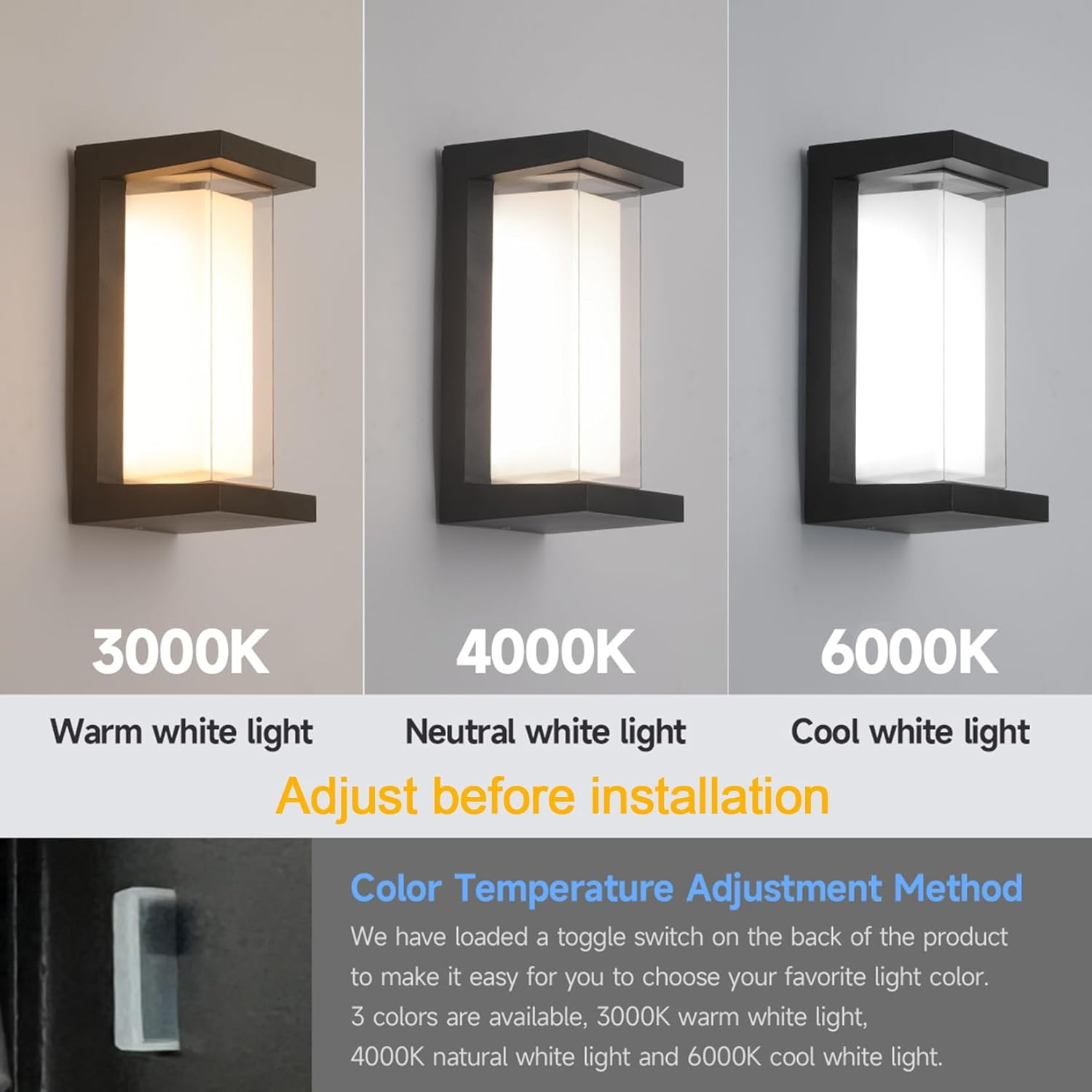 IP65 Waterproof Outdoor Wall Lamp for Patio Front Door Backyard