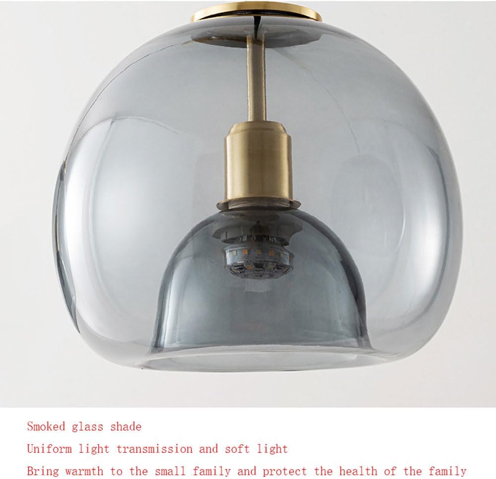 Scandinavian Round Copper Glass Ceiling Light