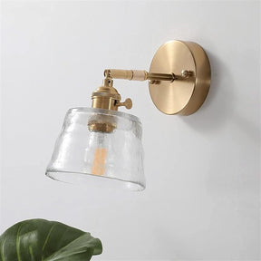 1-Bulb Adjustable Glass Wall Sconce