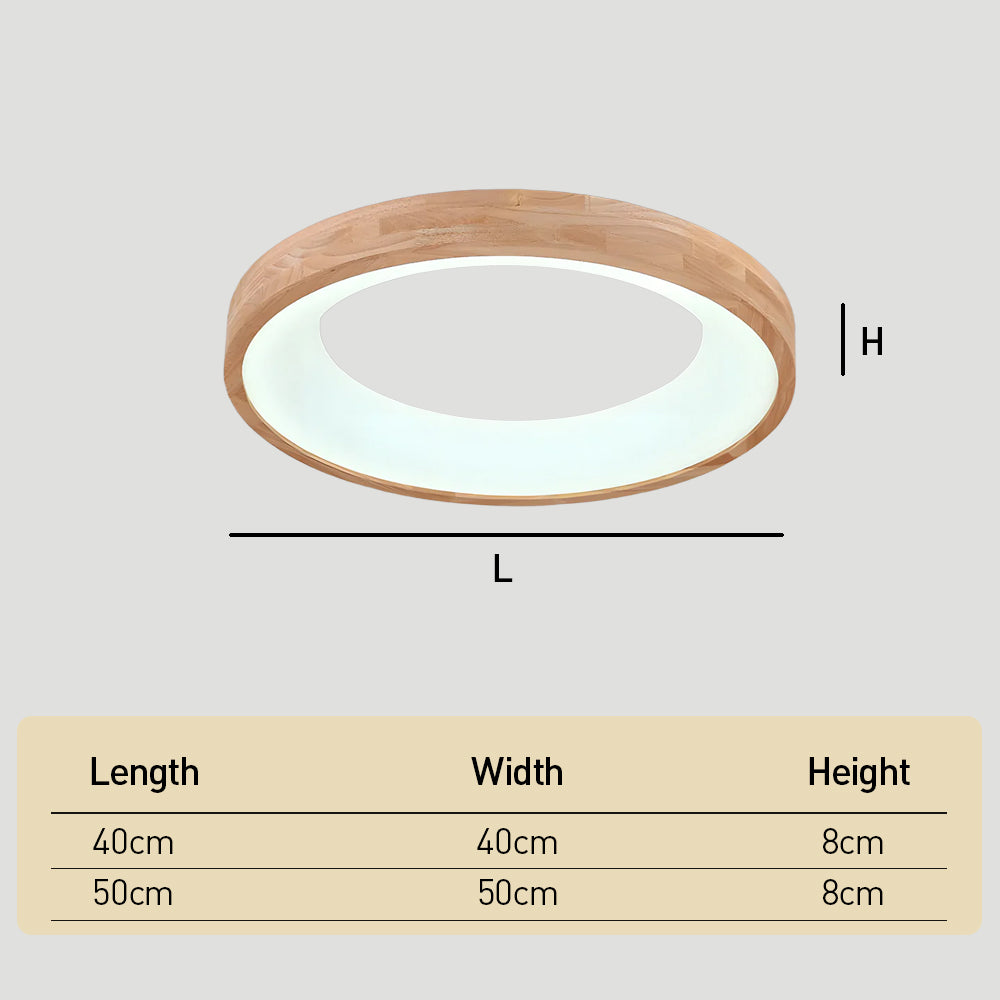 Flush Mount Ceiling Light Round Wooden LED Ceiling Lights