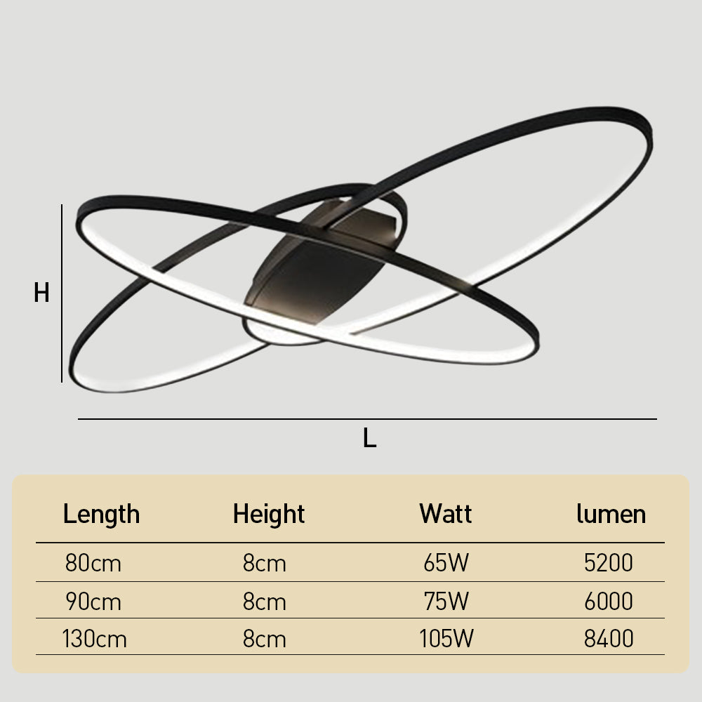 Modern Minimalist Black LED Ceiling Light