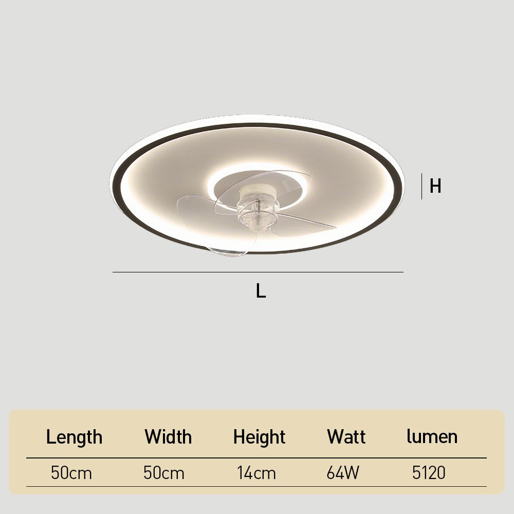 Modern LED Dimmable Ceiling Light Fan With Remote Light 6-Speed Adjustable Wind Speed