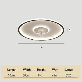 Modern LED Dimmable Ceiling Light Fan With Remote Light 6-Speed Adjustable Wind Speed